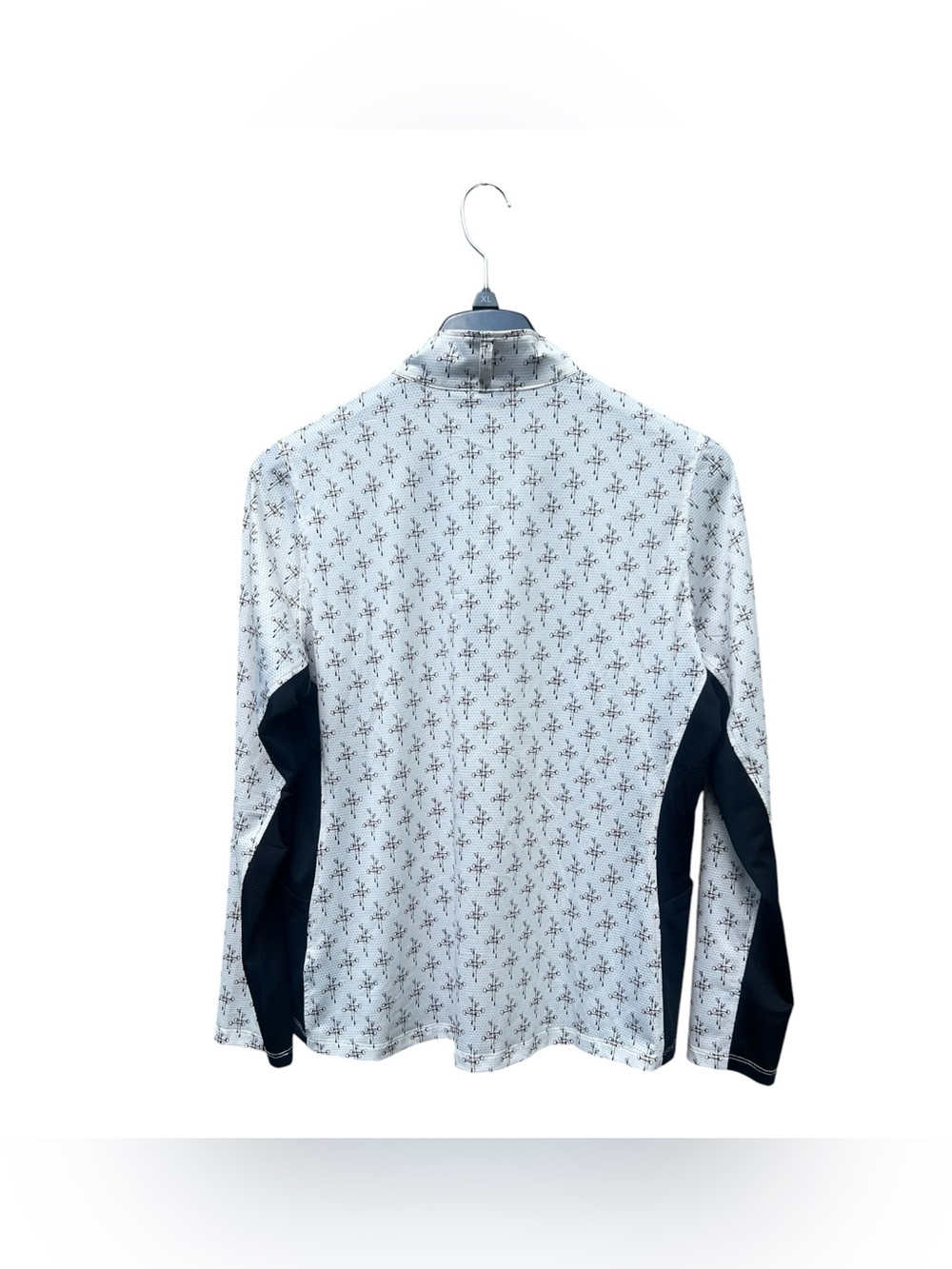 Kerrits White and Black Mesh Equestrian Top with Carrot Logo Size XL - Picture 2 of 14